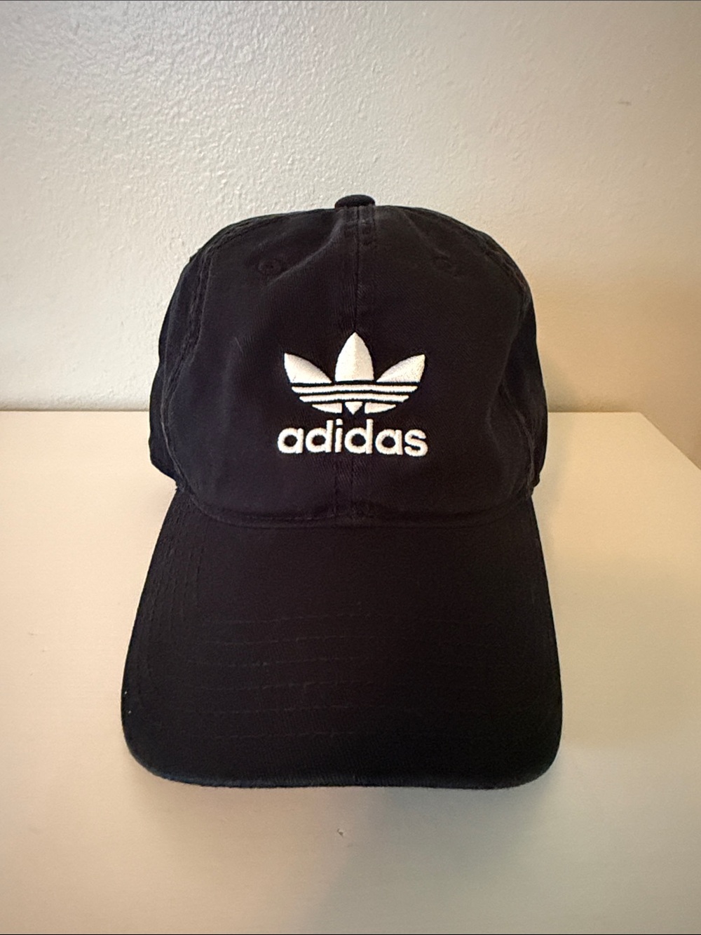 Adidas Originals Black Trefoil Adjustable Baseball Cap Hat 100% Cotton